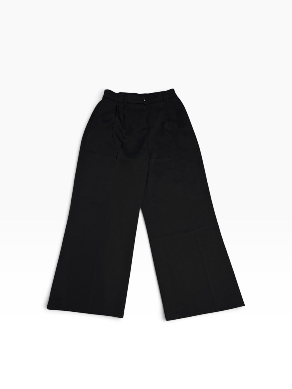 Women's Black Wide-Leg Tailored Pants - Medium Petite - Picture 3 of 5